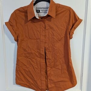 Women's Orange Button Down Shirt